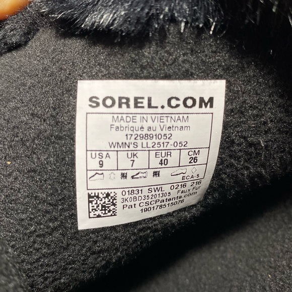 Sorel Joan Of Arctic Gray Black Houndstooth Faux Fur Winter Boots Women’e Sz 9 - Picture 16 of 16